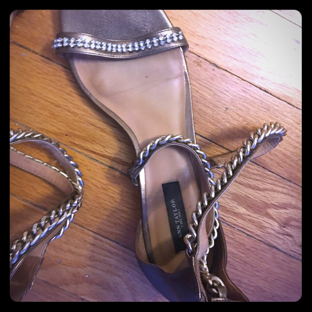 Gold sandals six 8M
